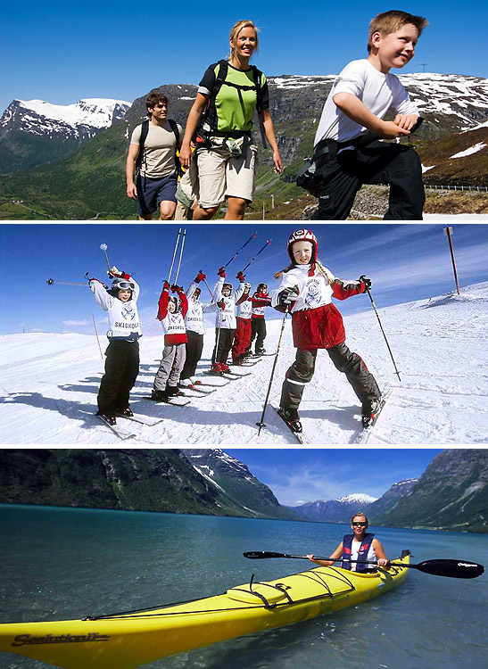 outdoor recreation in Norway: hiking, skiing and kayaking