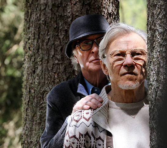 Michael Caine as Fred Ballinger and Harvey Keitel as Mick Boyle in a scene from 'Youth'