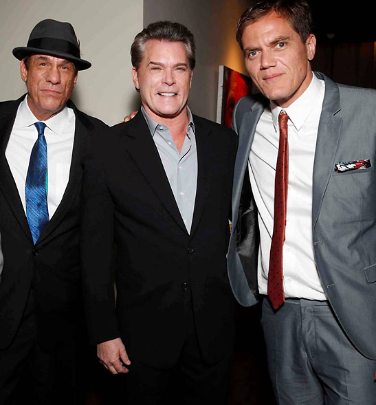 Robert Davi with fellow 'The Iceman' cast Ray Liotta and Michael Shannon