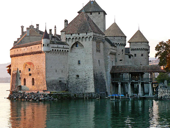the Chateau de Chillon Castle along Lake Geneva
