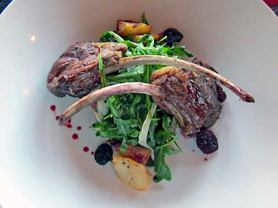 grilled lamb chops at the Corke/Fire Kitchen, Temecula Creek Inn