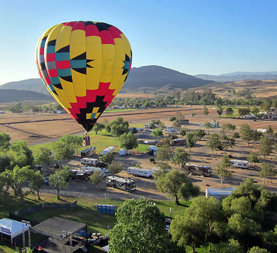 ascending balloon at the Temecula Valley Balloon & Wine Festival