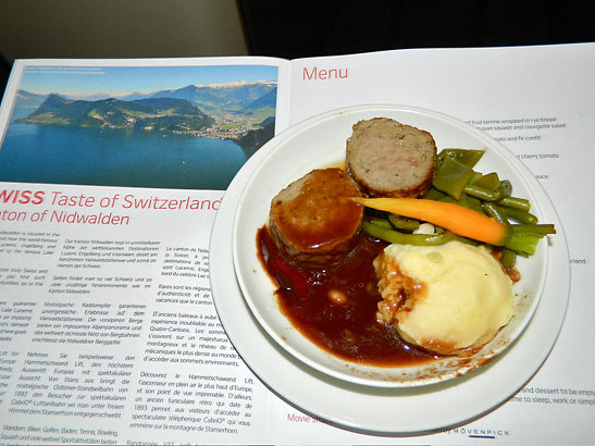 meatloaf meal on Swiss Air