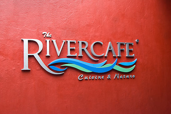 The River Cafe sign and logo