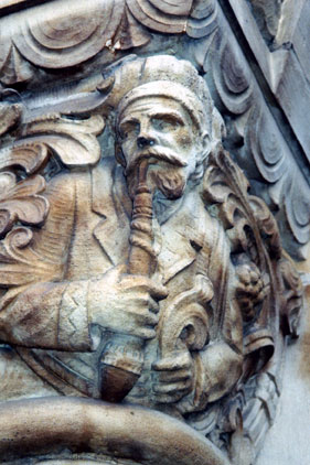 Germanic stone carving at railroad station, Metz