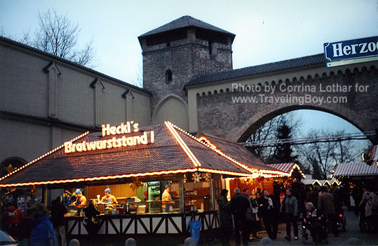 Bavarian market stall near puppet theaater