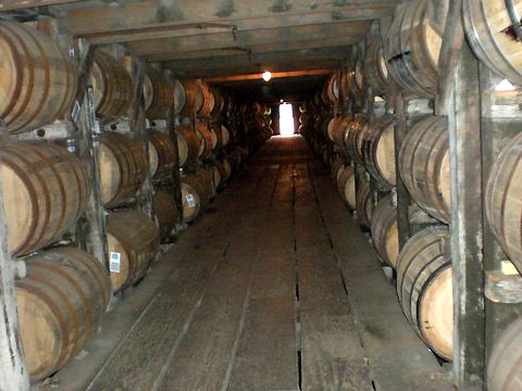 whiskey barrels at Buffalo Trace