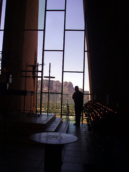 inside the chapel overlooking Sedona