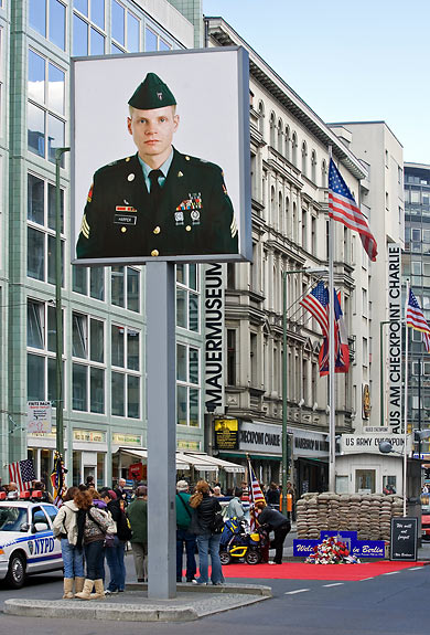 recreation of Checkpoint Charlie, Berlin