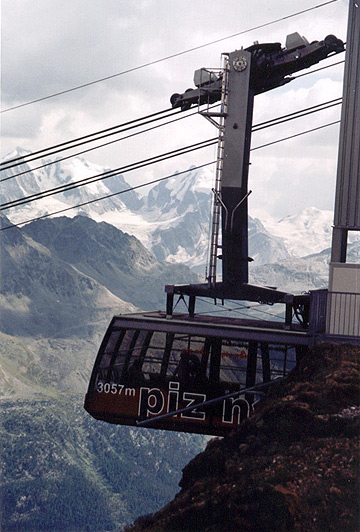 cable car over the Swiss Alps