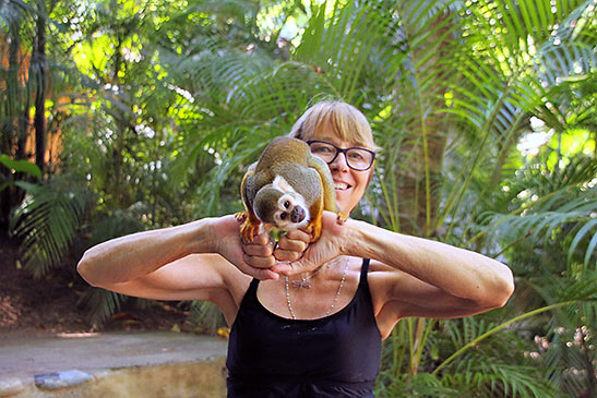 Deb Roskamp takes time off to mingle with the monkeys