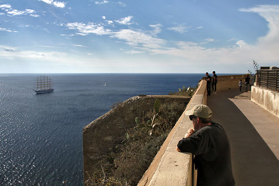 view of the Royal Clipper from Bonifactio, Corsica