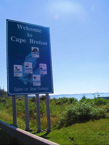 welcome sign, Cape Breton, Nova Scotia