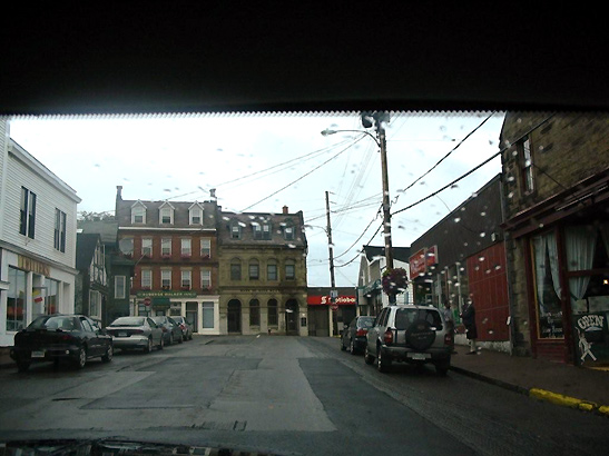 view of Halifax street from car