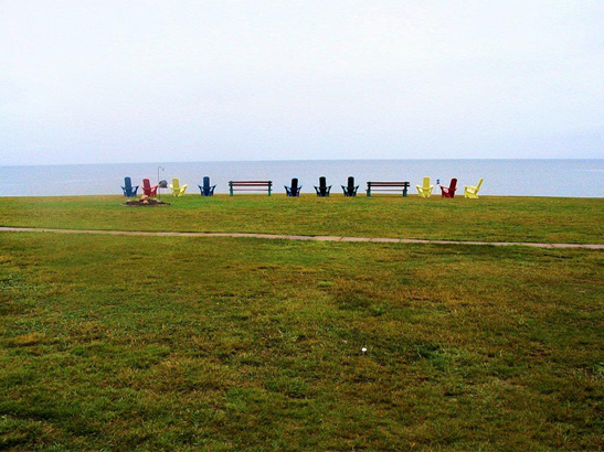 chairs on lawn along the Northumberland Shore