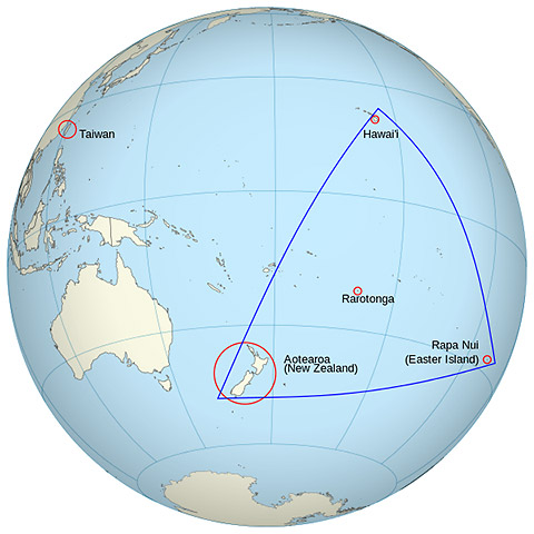 map showing the Polynesian Triangle