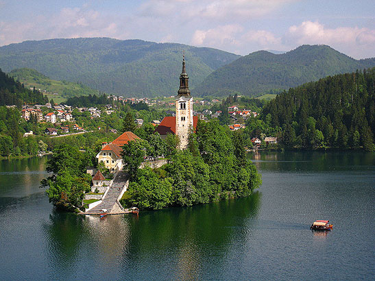 the Church of the Assumption on the Island, Lake Bled
