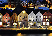night scene in Bergen, Norway
