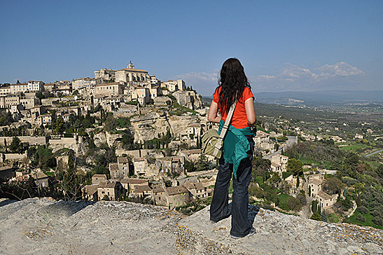view of the village of Gordes from a bluff, Provence