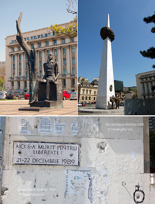 statue of Iuliu Maniu, Memorial of Rebirth and memorial to the fallen, 1989 revolution