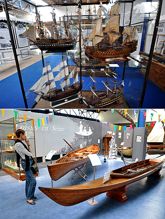 models of famous sailing ships and locally crafted river boats at Rouen's maritime museum