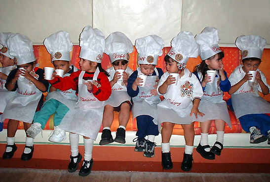 children at child chef competition, Mexican Riviera Hotel