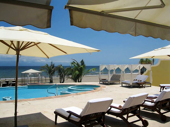 the poolside at the Marriot CasaMagna Resort and Spa, Puerto Vallarta