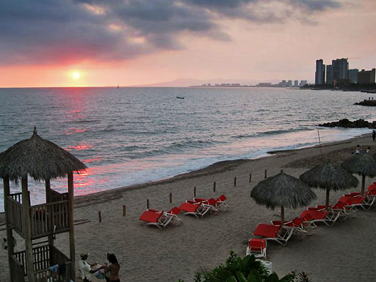 sunset on the beach, Puerto Vallarta