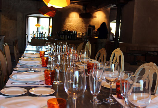 table inside Hacienda Zorita's restaurant