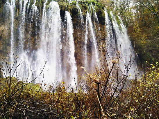 one of the several waterfalls at Plitvice Lakes, Croatia