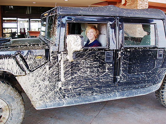 writer on an off-road Jeep Rubicon at Nemacolin Woodlands Resort, southwestern Pennsylvania