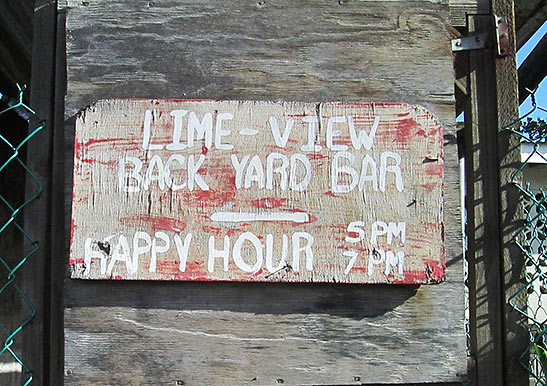 back yard bar sign at Nevis Island