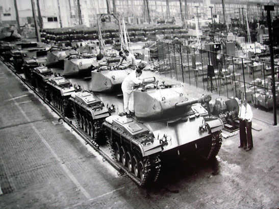 tanks under production at the old I-X Center, Cleveland