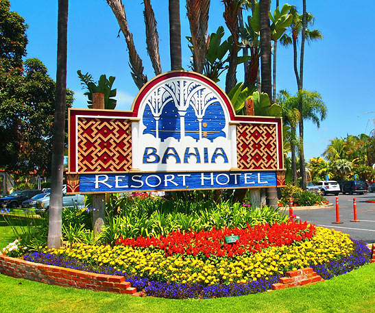Bahia Resort Hotel sign, San Diego