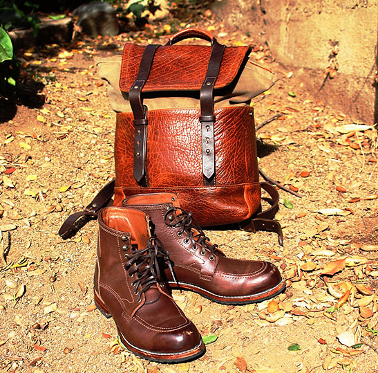 Orvis Walking Boot and Coronado Bison Redwood Backpack