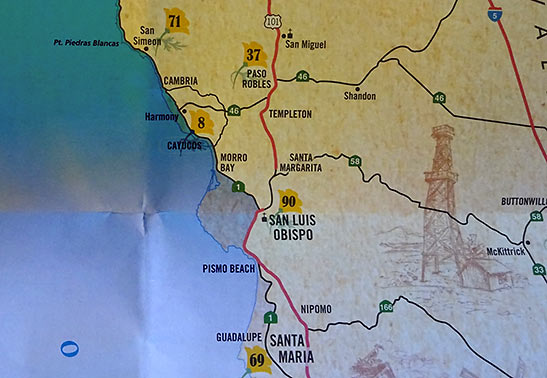 location map of Cayucos