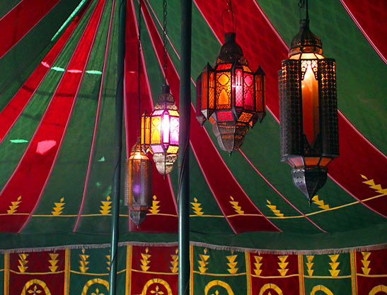 Sultan's tent inside the El Morocco Inn and Spa