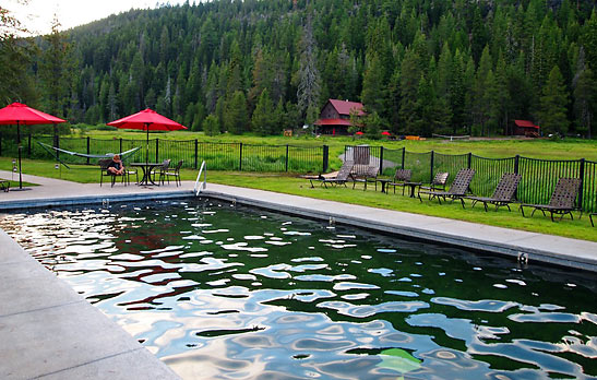 hot mineral springs-fed pool at Drakesbad Guest Ranch
