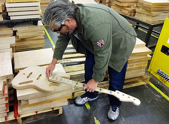 guitar-making shown at Fender Factory tour