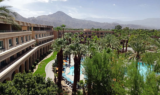 the lush gardens of Hyatt Regency Indian Wells Resort & Spa