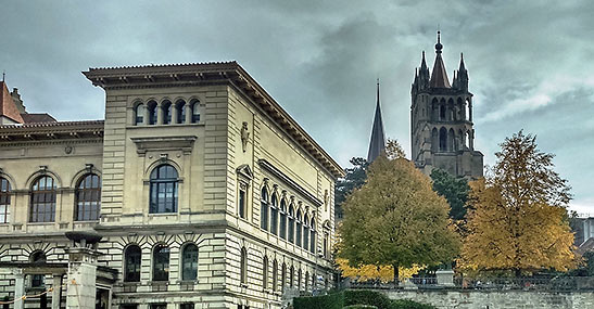 historic buildings at Lausanne, Switzerland