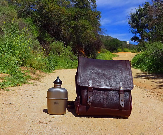 Orvis bison leather backpack