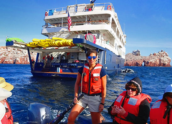 the Safari Endeavor at anchor off Los Islotes