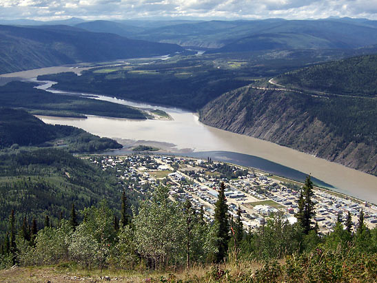 the town of Dawson and the Yukon River