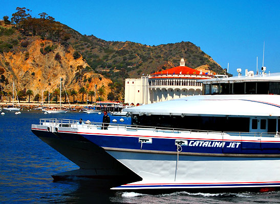 the Catalina Express approaching Catalina Island