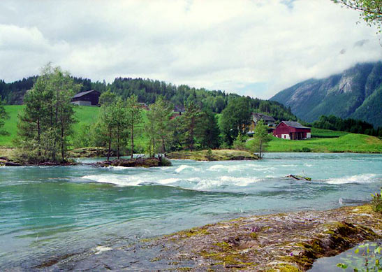 view from an island in a stream, Stryn