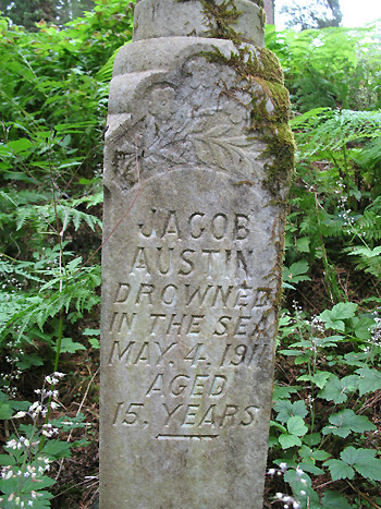 tombstone at Russian Orthodox cemetery, Sitka