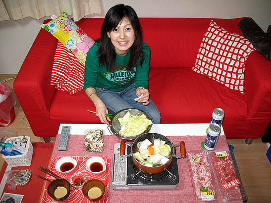 writer's friend preparing shabu-shabu