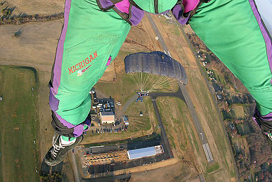 a skydiver's view of the ground