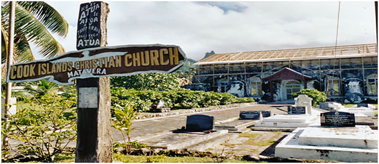 cemetery with church sign